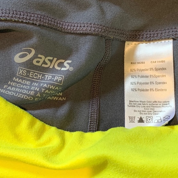 Asics 2 pair athletic performance workout shorts gray pink yellow Size XS - Picture 7 of 8